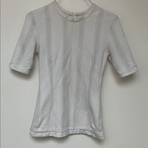 Rag & Bone White Fitted Stretchy Short Sleeve Tee, XS fit